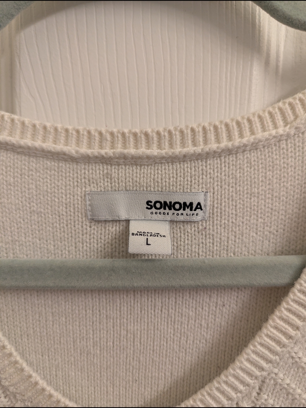Sonoma Off-White V-Neck Cable Knit Sweater - Picture 2 of 3